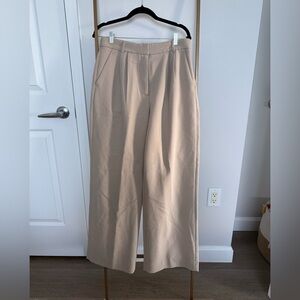 A&F Light Taupe Sloane Wide-Leg Trousers